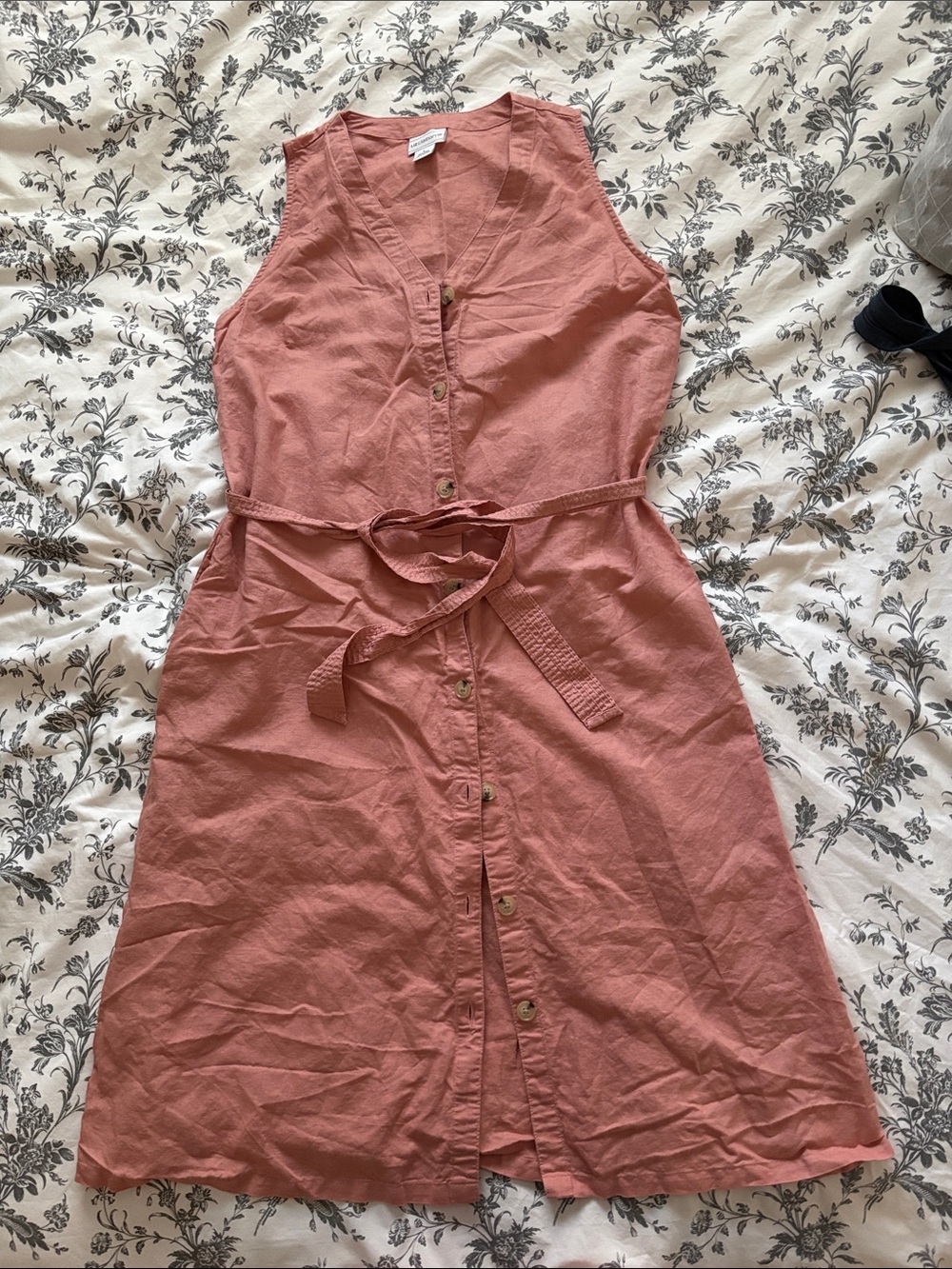 Liz Claiborne Button-Front Tie-Waist Midi Dress
